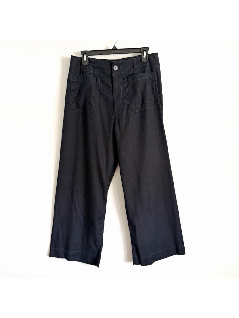 Maeve by Anthropologie The Colette Navy Blue Wide Leg Linen Pants Women’s Sz 30